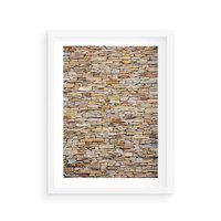 Plakat w ramie 40x50 - Mur z cegieł - surowa elegancja - mur, cegły - rama biała