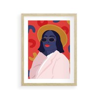 Plakat w ramie 40x50 - Kobieca Przenikliwość - nowoczesny plakat, styl retro - rama drewno