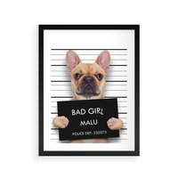 Plakat w ramie 30x40 - przyjaciel na zawsze - pies, piesek - rama czarna