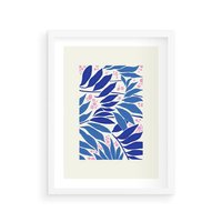 Plakat w ramie 50x70 - Kolorowy Wir - liściasta kompozycja, nowoczesny plakat - rama biała