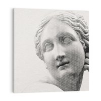 Obraz na płótnie 80x80 - Szarość w Kamieniu - monochromatyczna marmurowa rzeźba, odcienie szarości