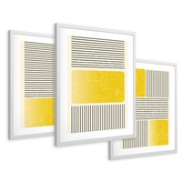 Zestaw obrazy w ramie 40x50 galeria - Symetria, graficzna, minimalizm - rama biała