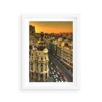 Plakat w ramie 50x70 - Miasto Metropolii - miasto, metropolia - rama biała