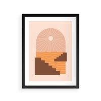 Plakat w ramie 30x40 - Słoneczne Inspiracje w Stylu Boho - boho grafika, słońce - rama czarna