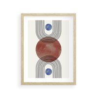 Plakat w ramie 30x40 - Księga Impulsów - nowoczesny plakat, styl midcentury - rama drewno