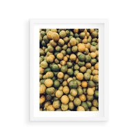 Plakat w ramie 30x40 - Świeżość Cytrusów - cytryny, limonki - rama biała