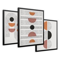 Zestaw obrazy w ramie 40x50 galeria - Geometryczne, scandi, minimalizm - rama czarna
