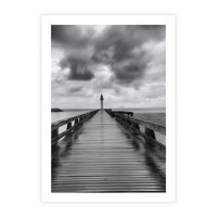 Plakat bez ramy 50x70 - Romantyczny pomost z latarnią - pomost, latarnia
