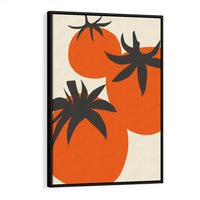 Obraz w ramie 70x100 - Jadalne Kształty - nowoczesny plakat do kuchni, pomidory - rama czarna