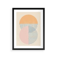 Plakat w ramie 40x50 - Migotliwe Wzory - geometryczne kształty, koła - rama czarna