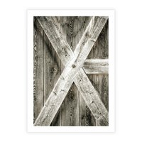 Plakat bez ramy 40x50 - Drewniane Drzwi do Stodoły - stare drzwi do stodoły, drewniane