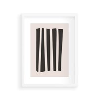 Plakat w ramie 30x40 - Migotliwa Transformacja Form - minimalizm, czarne pasy - rama biała