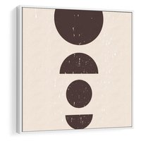 Obraz w ramie 80x80 - Migocące Granice - mid century styl, nowoczesna grafika - rama biała