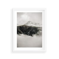 Plakat w ramie 40x50 - Zimowa Wielkość - górski krajobraz, zima w górach - rama biała
