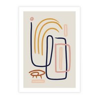 Plakat bez ramy 30x40 - Abstrakcyjne Mrugnięcie - abstrakcja w stylu picasso, beżowe tło