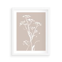 Plakat w ramie 40x50 - Harmonijne Mini Boho - minimalistyczny delikatny obraz, beżowe odcienie - rama biała