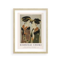 Plakat w ramie 40x50 - Reprodukcja Japońskiej Grafiki - eishosai choki, reprodukcja grafiki - rama drewno