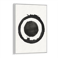 Obraz w ramie 80x120 - Harmonijne Emocje - abstrakcyjne plamy okręgi, akwarelowe - rama biała