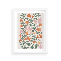 Plakat w ramie 30x40 - Kwiatowa Refleksja - kwiaty polne, plakat - rama biała