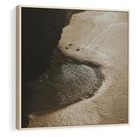 Obraz w ramie 50x50 - Relaksujący Raj - plaża, morze - rama drewno