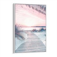 Obraz w ramie 50x70 - Magia Zachodu Słońca - fotografia, stonowane kolory - rama biała