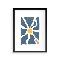 Plakat w ramie 50x70 - Kwiatowy Rezonans - nowoczesna kwiatowa grafika, styl retro - rama czarna