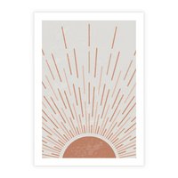 Plakat bez ramy 21x30 - Słońce w Stylu Boho - słońce, grafika boho