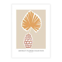 Plakat bez ramy 30x40 - Kwiatowa Kreatywność - tropikalny liść w wazonie, typografia