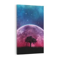 Obraz na płótnie 50x70 - Tajemnicza obecność kosmosu - księżyc, kosmos