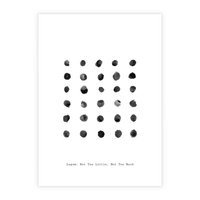 Plakat bez ramy 40x50 - Boho Sztuka Wolości - minimalistyczny plakat, czarne kropki na białymtle