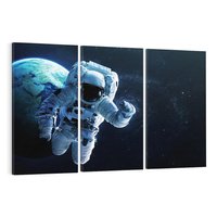 Obraz na płótnie 120x80 - kosmiczna podróż - kosmonauta, ziemia