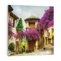 Obraz na płótnie 70x70 - Urok francuskiej uliczki - Francja, uliczka