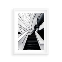 Plakat w ramie 50x70 - Współczesne Kształty - architektura, nowoczesne formy - rama biała