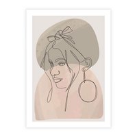 Plakat bez ramy 30x40 - Kobieta w Linii: Akwarelowa Harmonia - kobieta one line, grafika