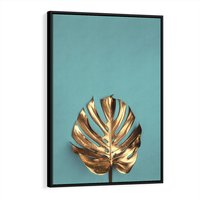 Obraz w ramie 70x100 - Piękno Natury - złote, liście - rama czarna