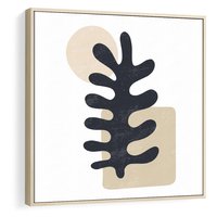 Obraz w ramie 80x80 - Opowieść Przenikających Energii - inspiracja mattise, abstrakcja - rama drewno