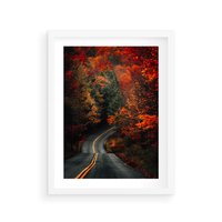 Plakat w ramie 50x70 - Jesienne Podróżowanie - fotografia, jesień - rama biała
