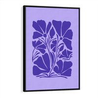 Obraz w ramie 70x100 - Migocące Boho Wibracje - kwiaty, energetyczne fioletowe tło - rama czarna