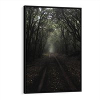 Obraz w ramie 70x100 - Urok Drogi - las, droga - rama czarna