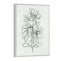 Obraz w ramie 80x120 - Spokojne Poddanie Naturze - zielony plakat, roślinne inspiracje - rama biała