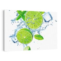 Obraz na płótnie 70x50 - Świeżość limonek w wodzie - limonki, woda