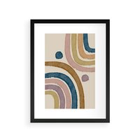 Plakat w ramie 40x50 - Kształtujące Inspiracje - abstrakcyjne tęcze, kompozycja - rama czarna