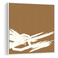 Obraz w ramie 50x50 - Taniec Energii - abstrakcyjne kreski, maźnięcia - rama biała