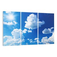 Obraz na płótnie 120x80 - Niebiańska panorama: Słońce, niebo i chmury - niebo, słońce