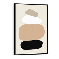Obraz w ramie 50x70 - Zgeometryzowane Kształty - modernistyczny plakat, obłe kształty - rama czarna