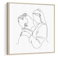 Obraz w ramie 80x80 - Bezgraniczne Tańce - para zakochanych, kobieta i mężczyzna - rama drewno