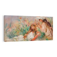 Obraz na płótnie 140x70 - Girls in the Grass Arranging a Bouquet, Pierre-Auguste Renoir - Reprodukcja - reprodukcja, obraz na płótnie