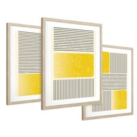 Zestaw obrazy w ramie 50x70 galeria - Symetria, graficzna, minimalizm - rama drewno