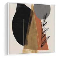 Obraz w ramie 80x80 - Wibracje Barw Ziemi - abstrakcyjny obraz, dziwne formy - rama biała