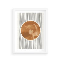 Plakat w ramie 40x50 - Eteryczne Krągłe Echa - boho obraz, geometria - rama biała